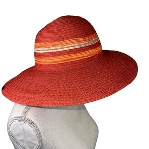 Columbia Orange Sun Hat Beach One Size Wide Brim  CL0037 Sun Protection UPF30